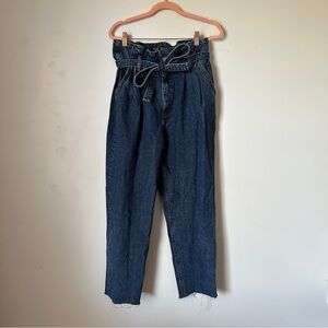 abercrombie tie front denim high waisted jeans